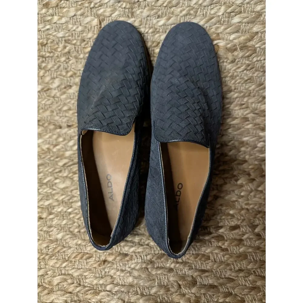 ALDO Men's 7.5 Blue Weave Woven Loafers Shoes Casual Pointed Toe Slip-On Comfort